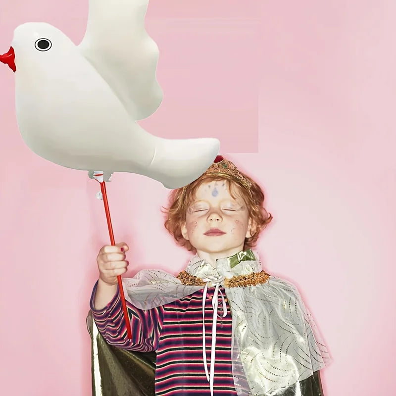 6 white pigeon balloons, wedding party decoration, theme party decoration, can be freely matched.
