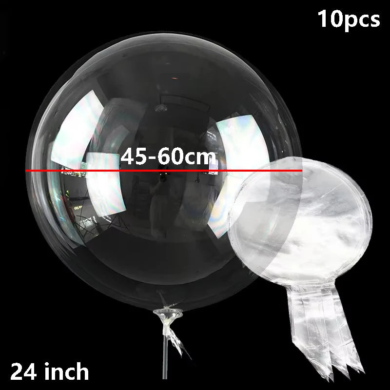 10pcs Bobo Balloons 10/20/24/36inch Clear Balloons for Birthday Wedding Decorations Helium Balloons