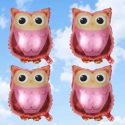 4pcs Cartoon Owl Balloons 18Inch Foil Balloon For Birthday Party Baby Shower Jungle Theme Decoration Forest Animal Party