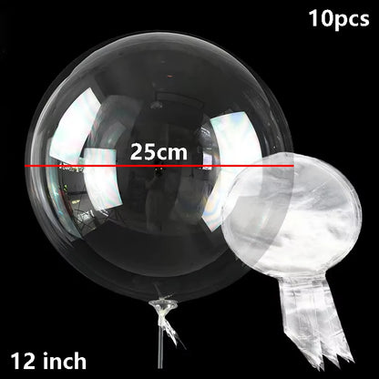 10pcs Bobo Balloons 10/20/24/36inch Clear Balloons for Birthday Wedding Decorations Helium Balloons