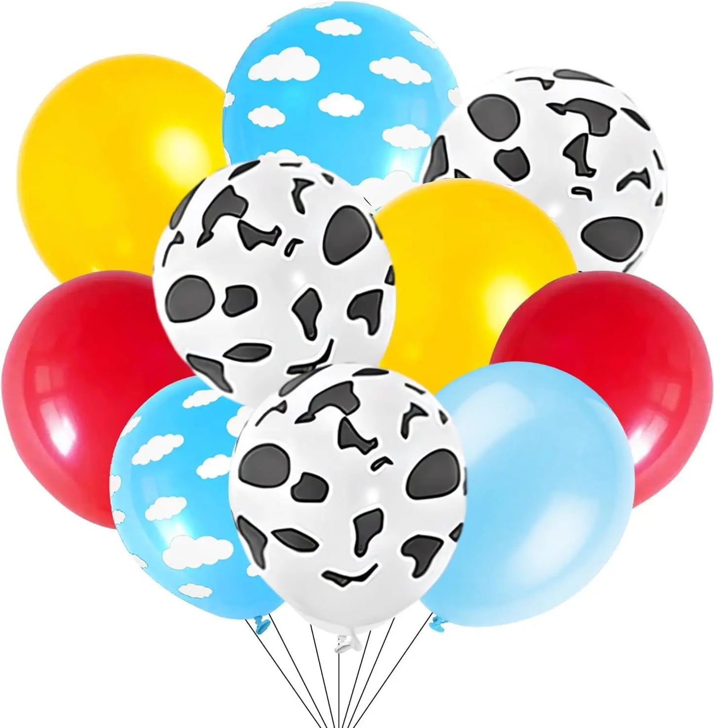 Balloons Set 12Inch Cloud Yellow Red Blue Sky Cow Latex Balloons for Birthday Party Supplies Photo Booth Prop
