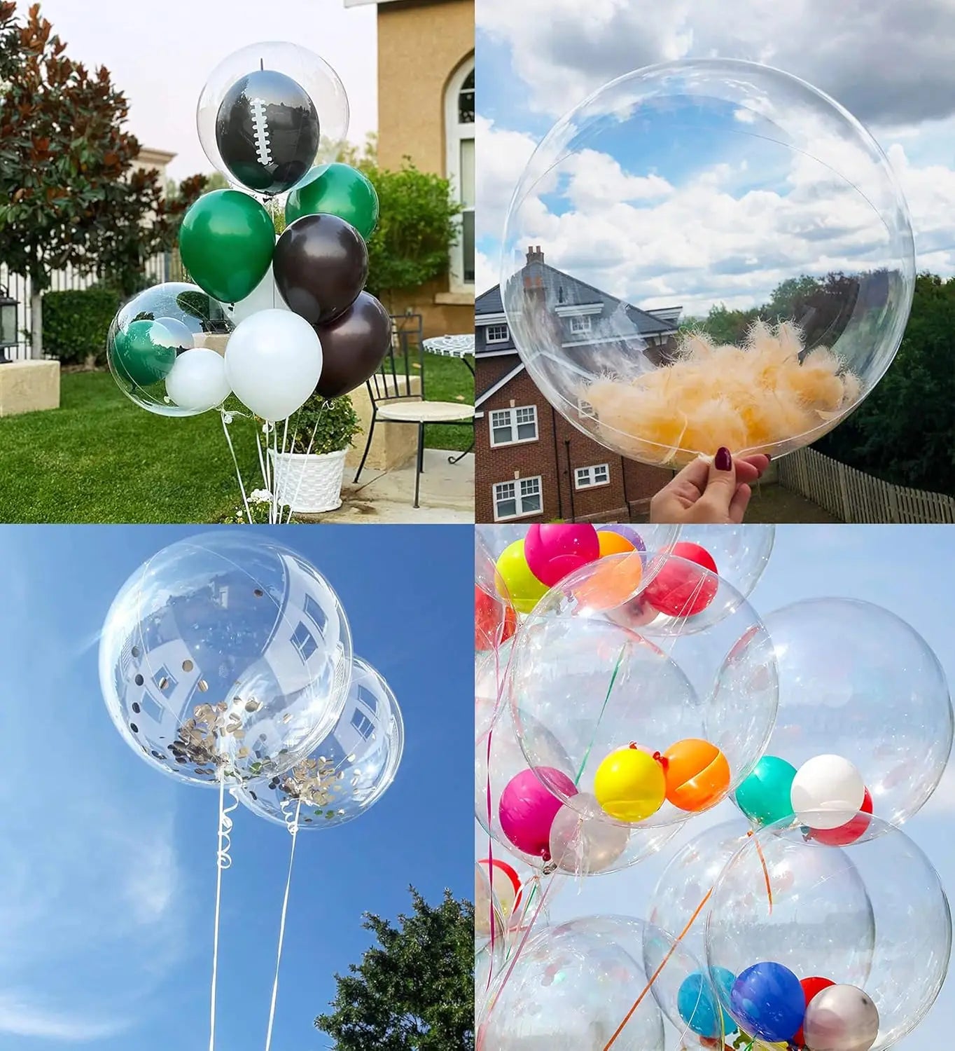 10pcs Bobo Balloons 10/20/24/36inch Clear Balloons for Birthday Wedding Decorations Helium Balloons