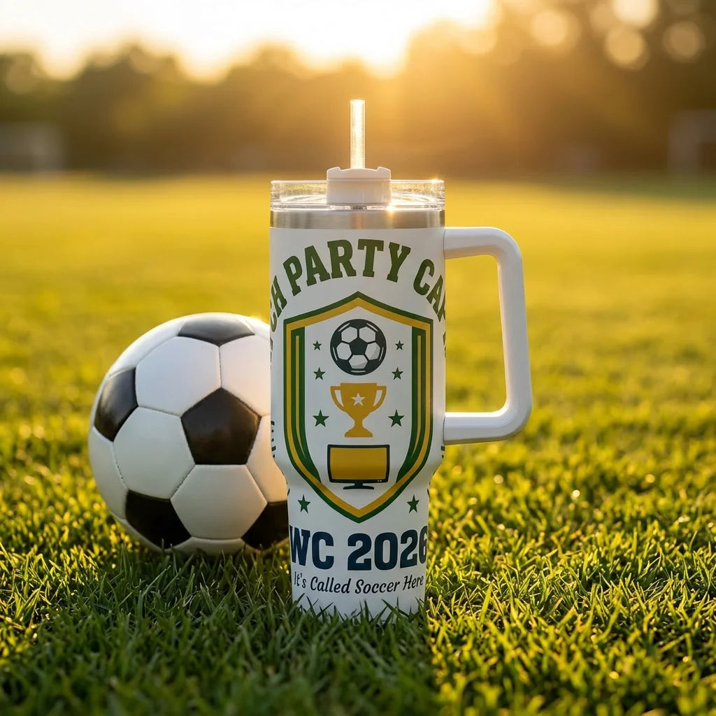 2026 Soccer-WM-Party-Trinkbecher, hält Wasser kalt/heiß für drinnen oder draußen, ideales Weihnachtsgeschenk