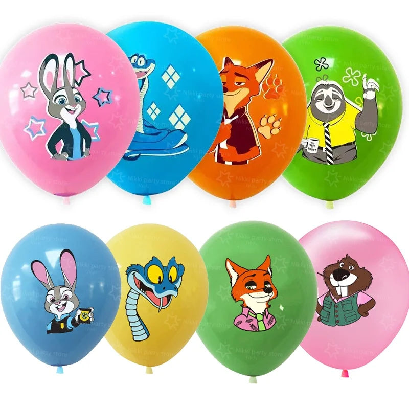 New Zootopia Balloons wild animal Latex Balloon Cartoon Birthday Decoration 12inch Round Balloon Party Favors Supplies Gifts Toy