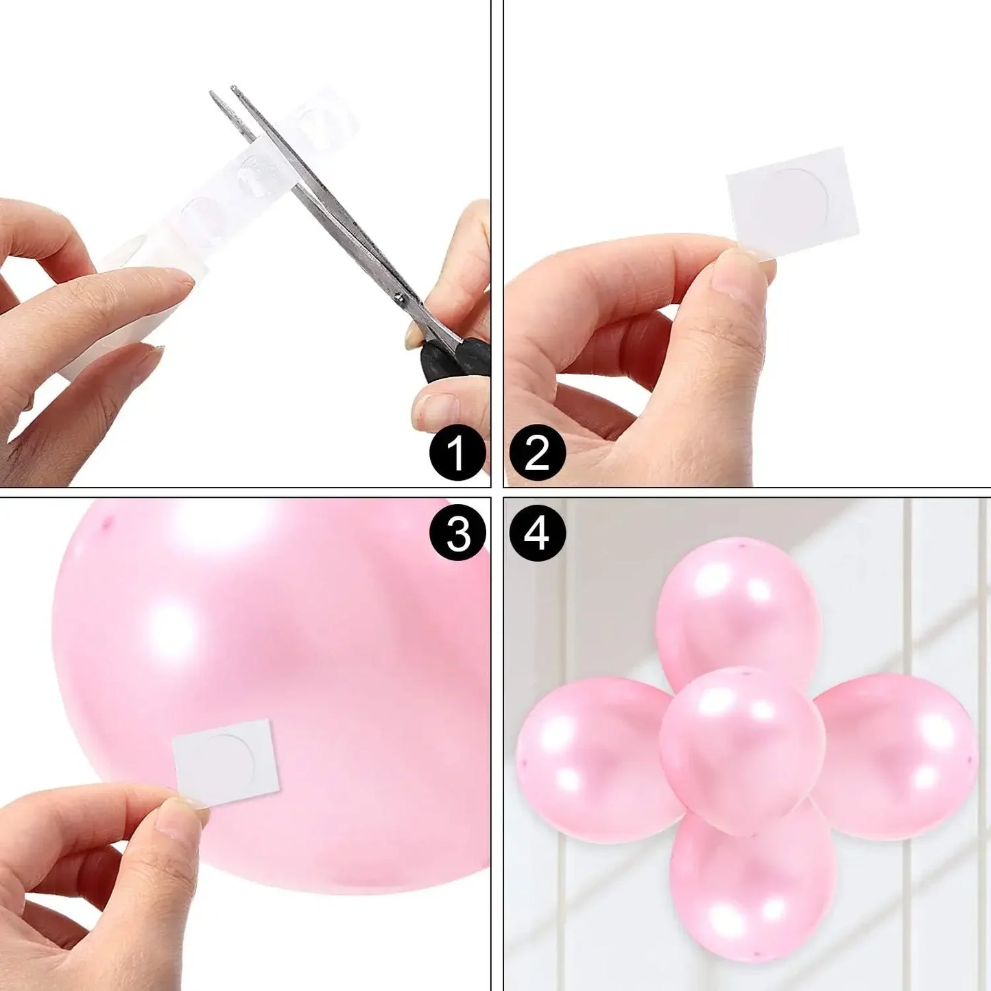 100pcs/roll Points Dots Double Sided for Balloons, Removable Clear Stickers for Christmas Wedding Birthday Party Decoration