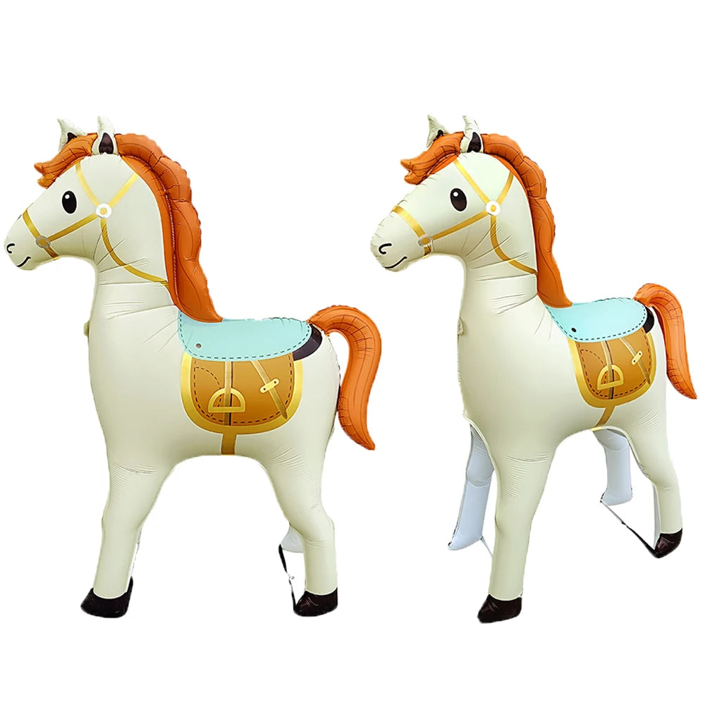 Large Animal Horse-Shaped Foil Balloons Birthday Theme Party Decoration Baby Shower Cowboy Party Air Globos Supplies Kids Toys