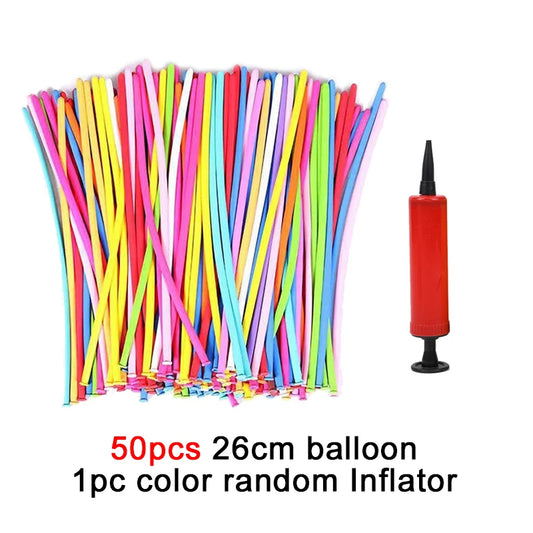 50/100pcs/500/1000 Balloons  Long / Round Balloon Kit with Pump Colored Festival Party Decorations Supplies DIY Birthday Wedding