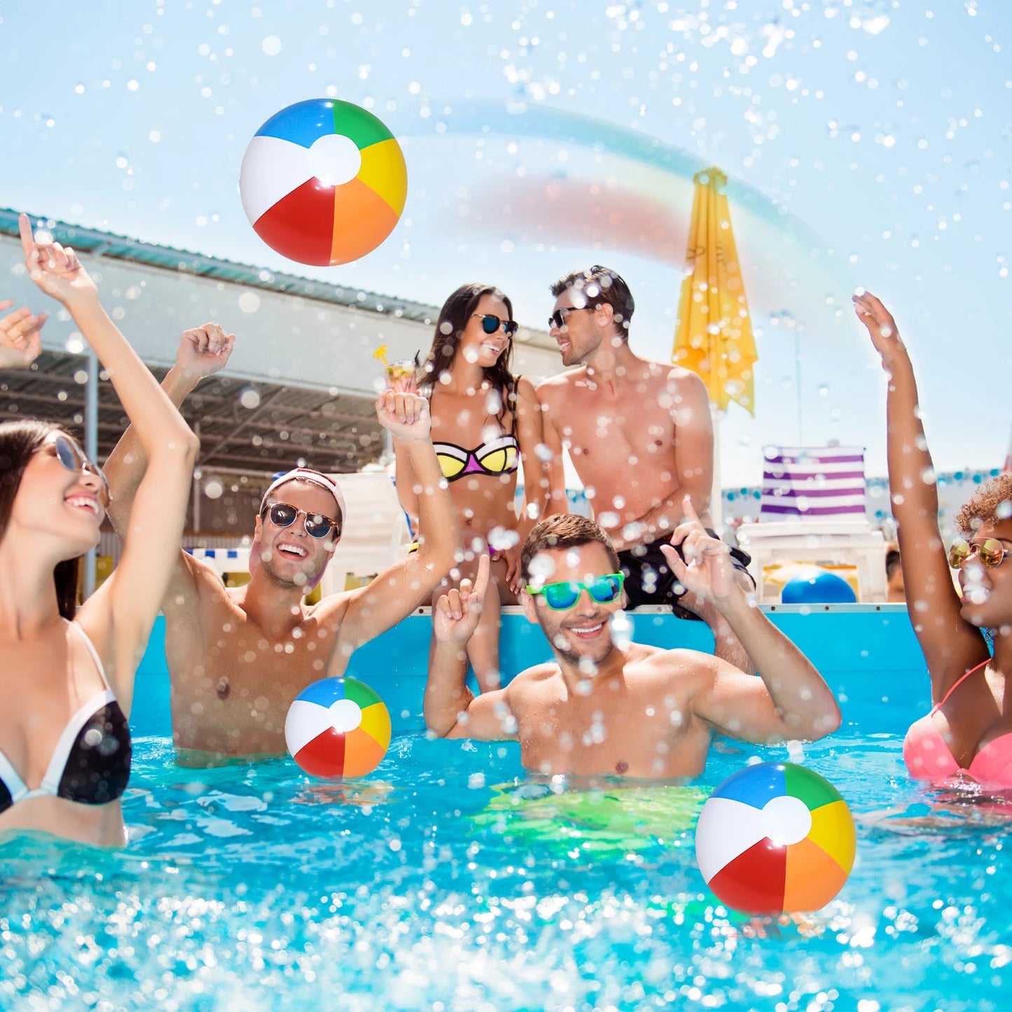 2/5pcs Colorful Inflatable Beach Balls Swimming Pool Party Water Games Balloon Beach Sports Shower Balls Children's Fun Toys