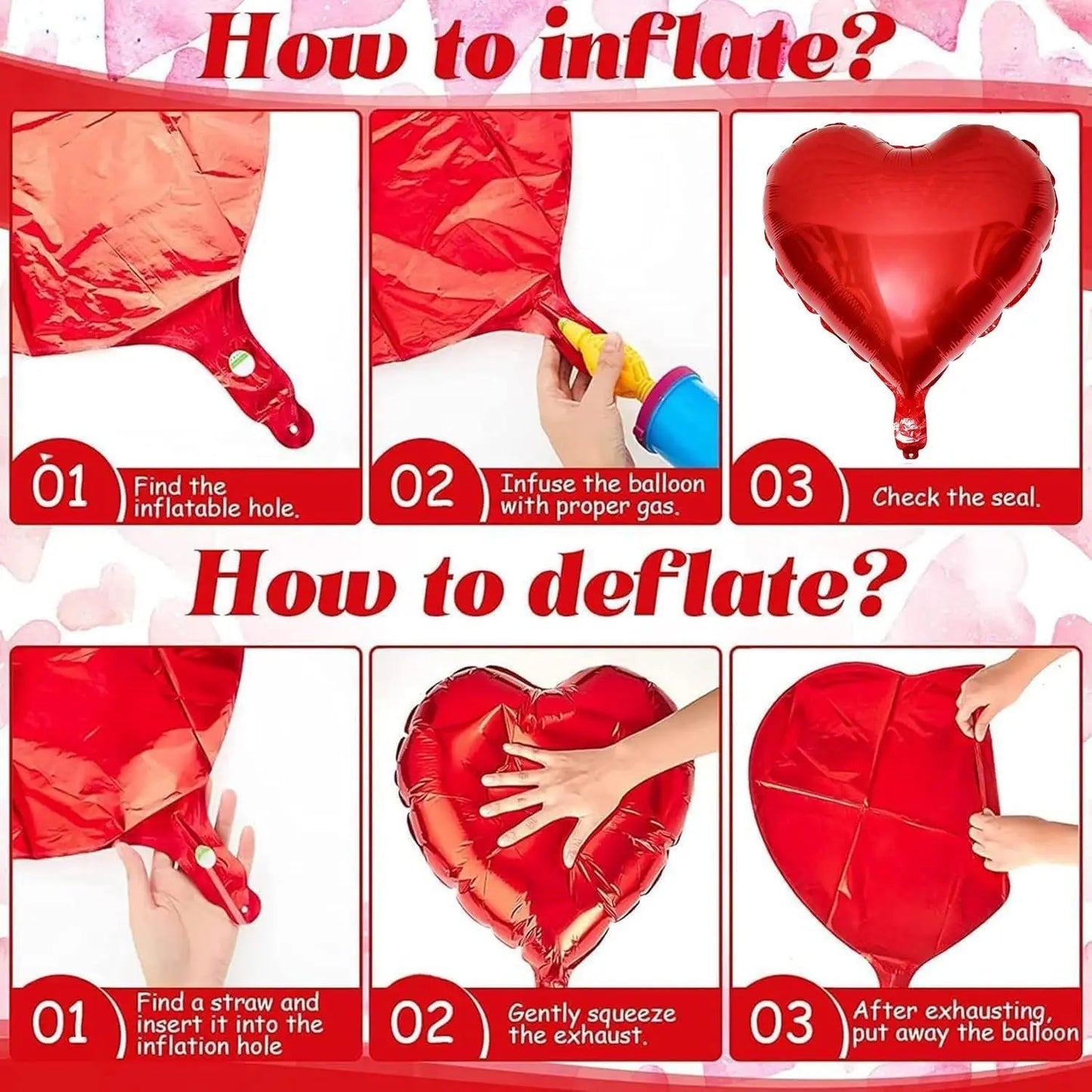 5-30PCS 18 Inches Large Foil Red Heart Shaped Balloons for Valentine's Day Wedding Shower Anniversary Engagement Decoration