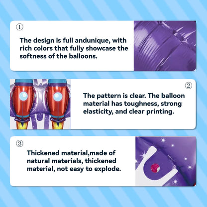Wearable Rocket Shaped Mylar Balloons Kid Birthday Party Supplie for  Indoor background wall Festival Activities Decoration
