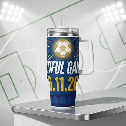 2026 Beautiful Game Kickoff Thermos-Wasserflasche, um Wasser kalt/heiß zu halten für den Innen- und Außenbereich, ideales Weihnachtsgeschenk