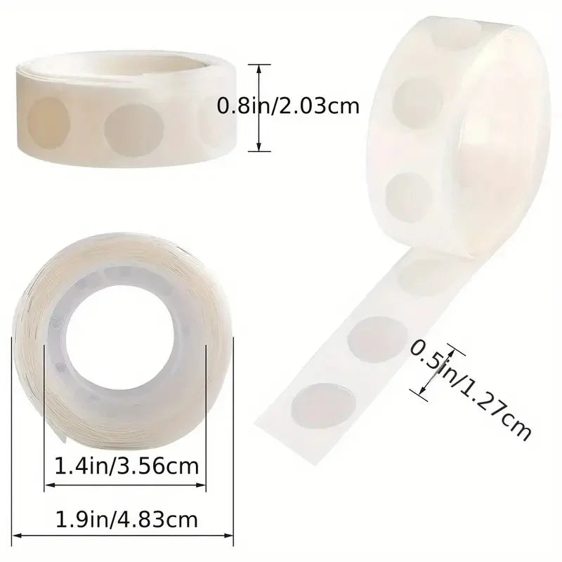 100pcs/roll Points Dots Double Sided for Balloons, Removable Clear Stickers for Christmas Wedding Birthday Party Decoration