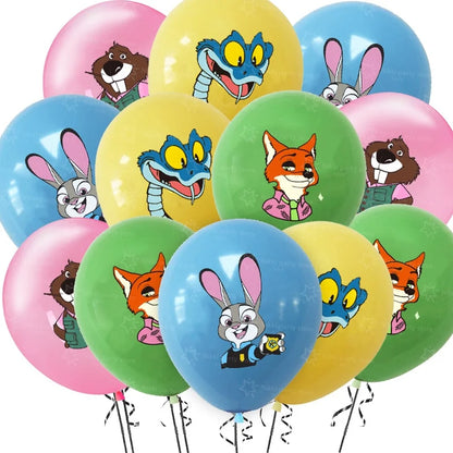 New Zootopia Balloons wild animal Latex Balloon Cartoon Birthday Decoration 12inch Round Balloon Party Favors Supplies Gifts Toy