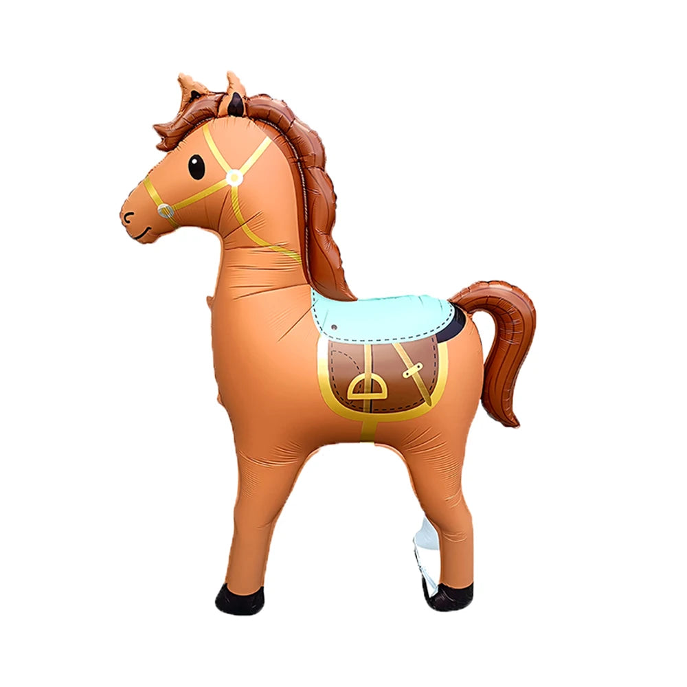 Large Animal Horse-Shaped Foil Balloons Birthday Theme Party Decoration Baby Shower Cowboy Party Air Globos Supplies Kids Toys
