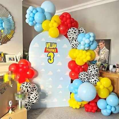 Balloons Set 12Inch Cloud Yellow Red Blue Sky Cow Latex Balloons for Birthday Party Supplies Photo Booth Prop