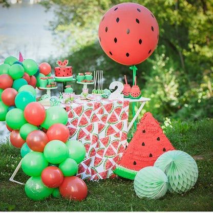 31pcs Watermelon Balloons Tower 32inch Number Foil Balloon for Kids Watermelon Birthday Party Decoration Summer Party DIY Gifts