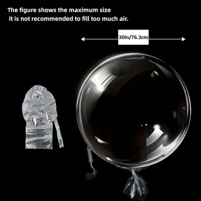 6pcs 30-Inch Transparent Bobo Balloons Fillable Clear Bubble Balloon for Wedding Birthday Party Decoration Air Helium Ballon
