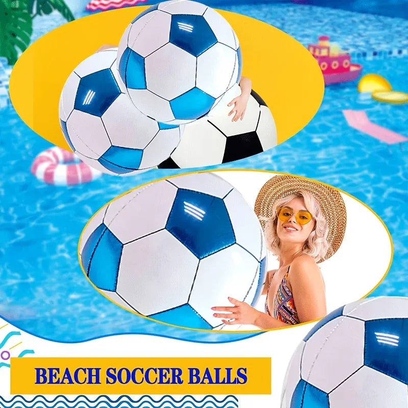 1pc Large 4D Blue Soccer Foil Balloon, Giant Round Film Balloon for Birthday Gender Reveal, Pool & Beach Party Decor,Pool ball
