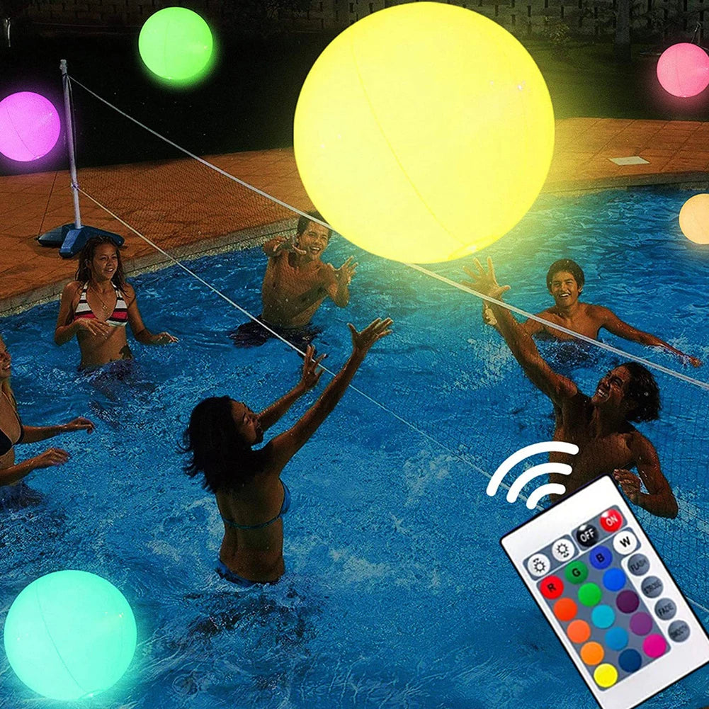 Inflatable Pool Beach Ball 16 Colors LED Glowing Inflatable Beach Balloon 60/90cm Summer Water Game Sports Party Play Ball Light