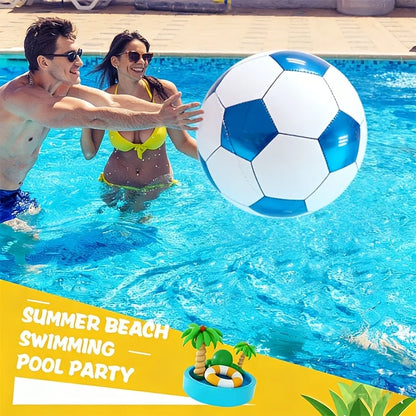 1pc Large 4D Blue Soccer Foil Balloon, Giant Round Film Balloon for Birthday Gender Reveal, Pool & Beach Party Decor,Pool ball