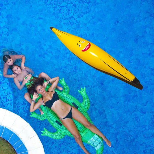 1.8-meter Inflatable Banana Summer Water Toy Swimming Pool Float Balloon Bar Atmosphere Props Happy Birthday Party Decoration