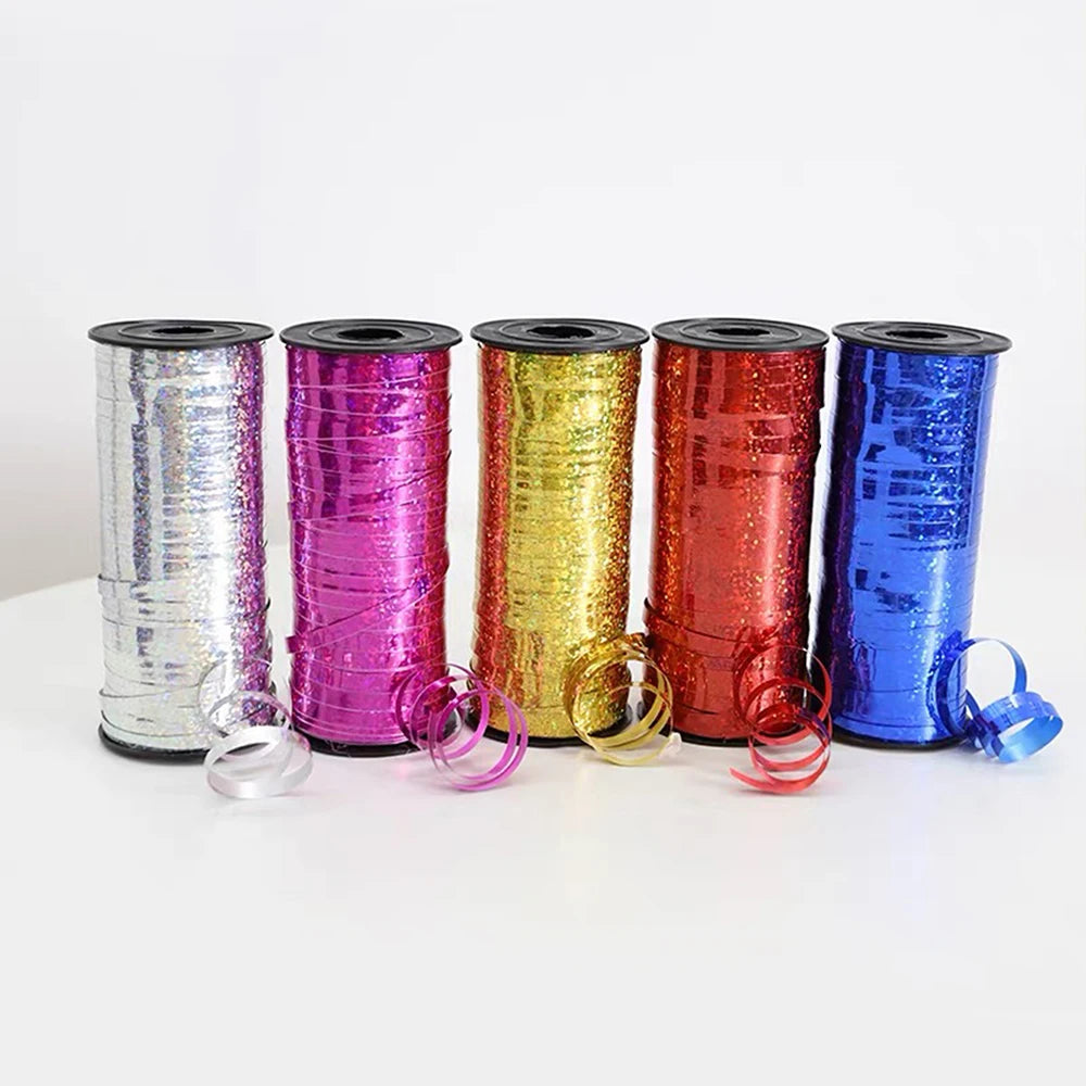 100Yards/Roll Glitter Curling Ribbons Balloon Ribbons Gift Wrap Ribbons for Crafts Christmas Birthday Wedding Party Decoration