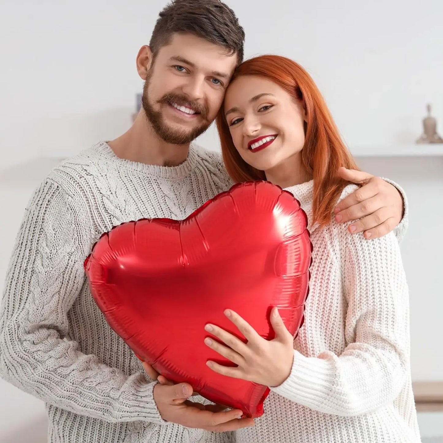 5-30PCS 18 Inches Large Foil Red Heart Shaped Balloons for Valentine's Day Wedding Shower Anniversary Engagement Decoration