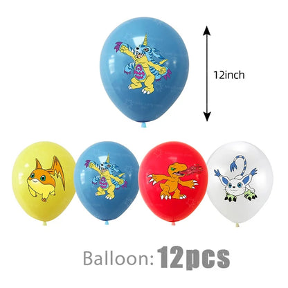 Digimon Balloons Latex Balloon Cartoon Birthday Decoration 12inch Round Balloon Party Favors Party Supplies Gifts Toy