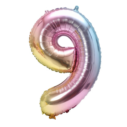 32inch Rainbow Gradient Number Foil Balloon 1-9 for Kids Birthday Party Decor Baby Shower Bridal Shower More Options Avaliable