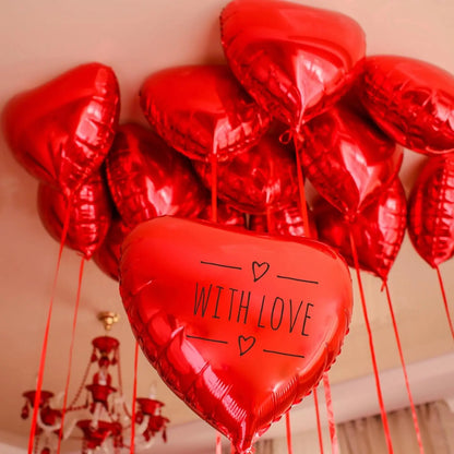 5-30PCS 18 Inches Large Foil Red Heart Shaped Balloons for Valentine's Day Wedding Shower Anniversary Engagement Decoration