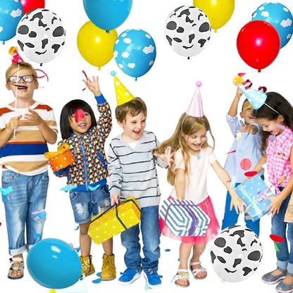Balloons Set 12Inch Cloud Yellow Red Blue Sky Cow Latex Balloons for Birthday Party Supplies Photo Booth Prop