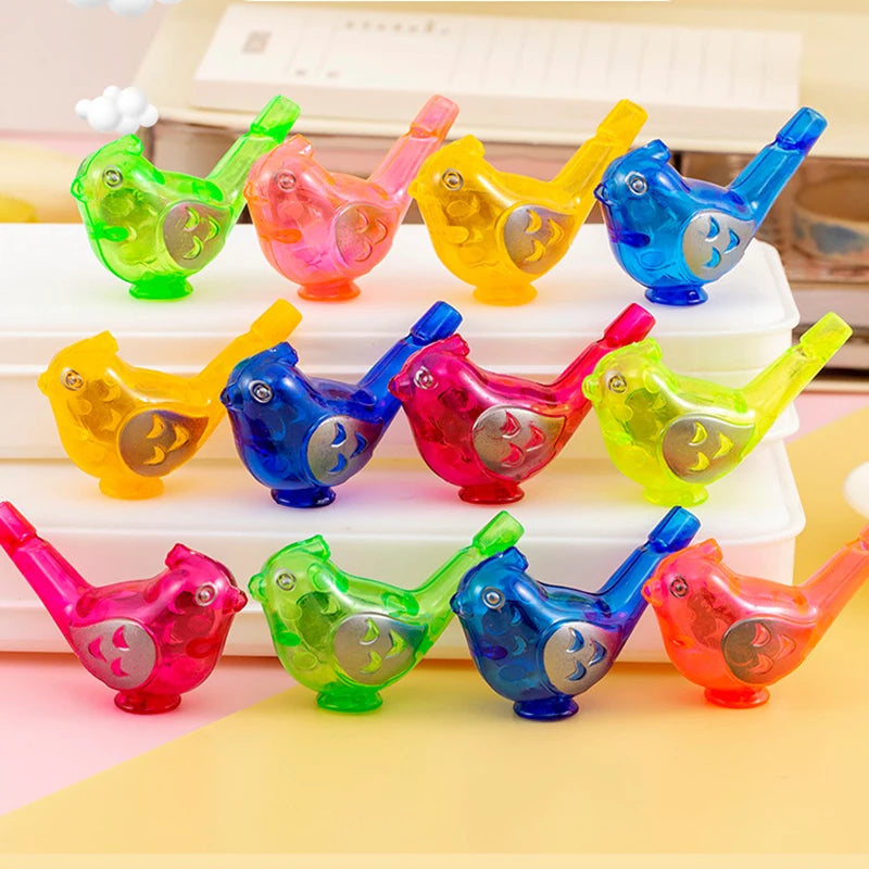 30Pcs Colorful Mini Bird Plastic Water Whistles Noise Maker Toys for Birthday Party Favors School Gift Pinata Fillers