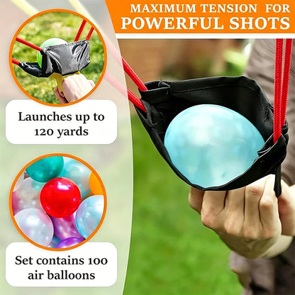 Water Balloon Launcher/Slingshot/Gun Water Balloon Ejector/Slingshot Outdoor Party Water Sport, 3-Person/2-Person Outdoor Water Balloon Launcher with Several Balloon Bags Included