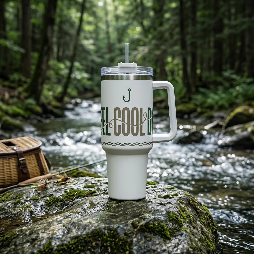 Reel Cool Fishing Dad Thermos Water Cup,  To Keep Water Cold/hot for Indoor or Outdoor Use,ideal Holiday Gift