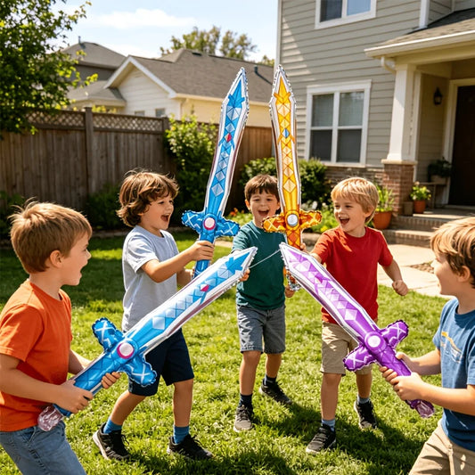 12Pcs Creative Sword Shaped Balloons for Assorted Colors Festival Party Playful Photography Props Set