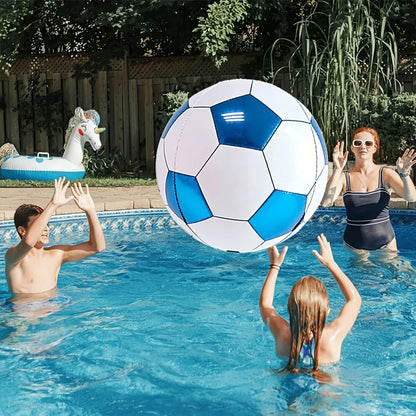 1pc Large 4D Blue Soccer Foil Balloon, Giant Round Film Balloon for Birthday Gender Reveal, Pool & Beach Party Decor,Pool ball