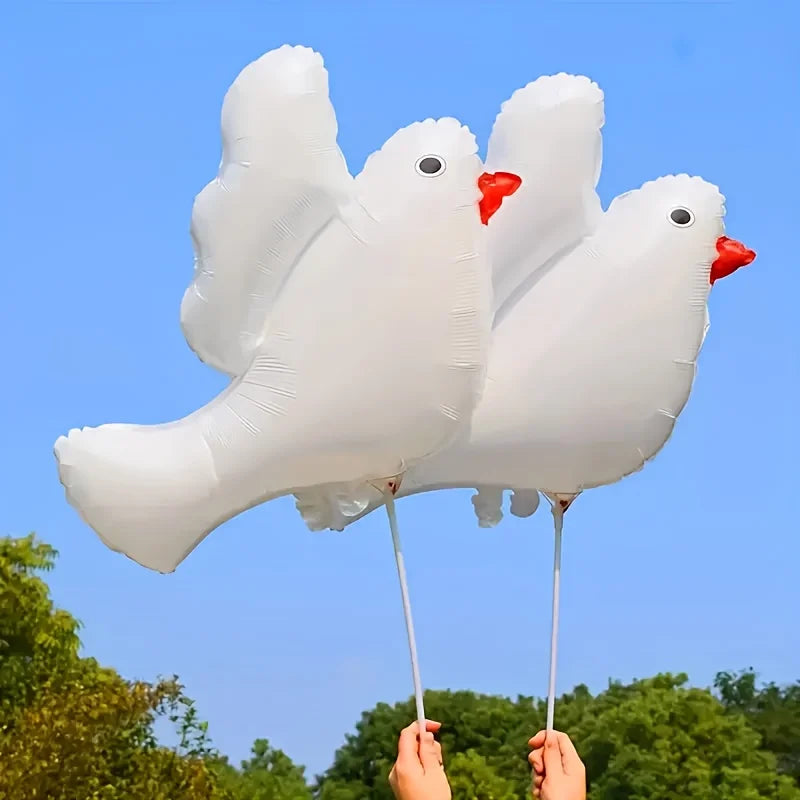 6 white pigeon balloons, wedding party decoration, theme party decoration, can be freely matched.
