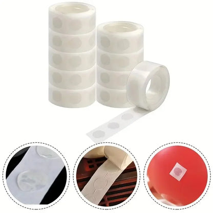 100pcs/roll Points Dots Double Sided for Balloons, Removable Clear Stickers for Christmas Wedding Birthday Party Decoration
