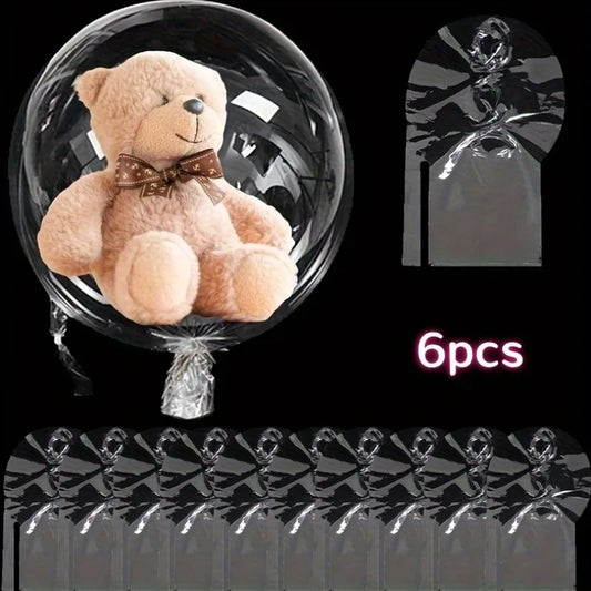 6pcs 30-Inch Transparent Bobo Balloons Fillable Clear Bubble Balloon for Wedding Birthday Party Decoration Air Helium Ballon