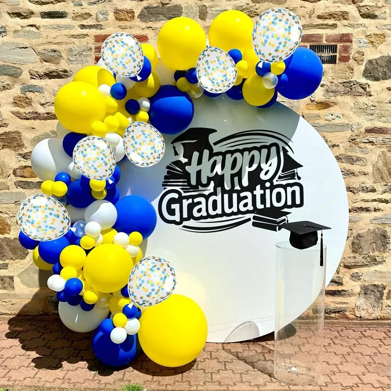 32 10inch Yellow Blue and White Balloons Set Suitable for Birthday Party Weddings Graduation Anniversaries Bachelorette Party