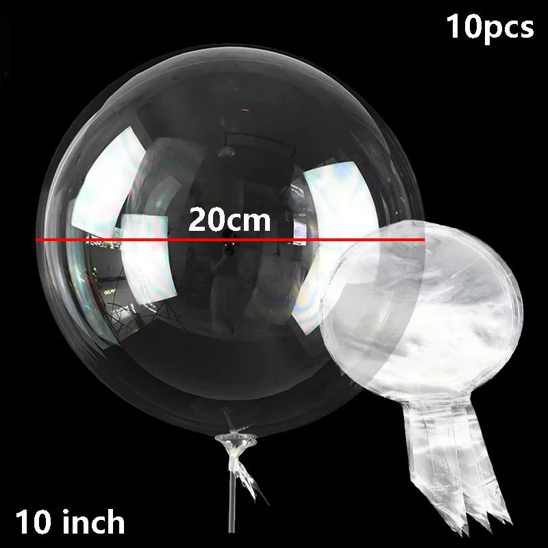 10pcs Bobo Balloons 10/20/24/36inch Clear Balloons for Birthday Wedding Decorations Helium Balloons