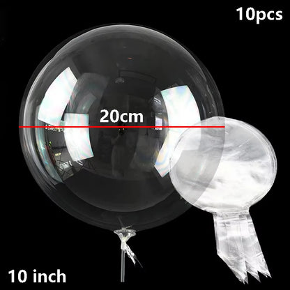 10pcs Bobo Balloons 10/20/24/36inch Clear Balloons for Birthday Wedding Decorations Helium Balloons