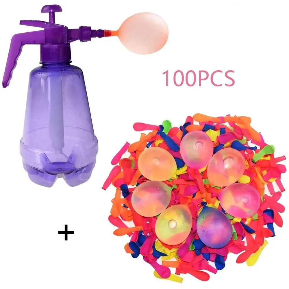 Plastic Water Balloon Pump Outdoor Toy Balloons Automatic knotting Water Filler Kit Portable Outdoor Fun Sand Pool Water Toys