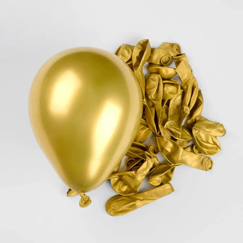 20/40pcs Metallic Balloon Gold Pink Blue Helium Ball Wedding Adult Birthday Party Decoration Chrome Latex Baby Shower Globos