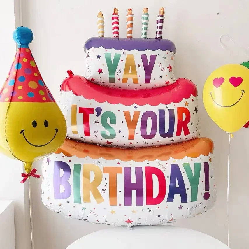 Happy Birthday Balloon Big 41" Foil Inflated Mylar Balloons for Birthday Party Supplies Baby Shower Decorations