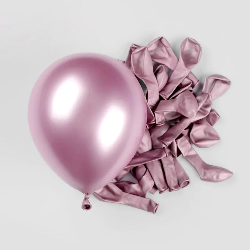 20/40pcs Metallic Balloon Gold Pink Blue Helium Ball Wedding Adult Birthday Party Decoration Chrome Latex Baby Shower Globos