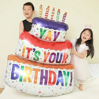 Happy Birthday Balloon Big 41" Foil Inflated Mylar Balloons for Birthday Party Supplies Baby Shower Decorations