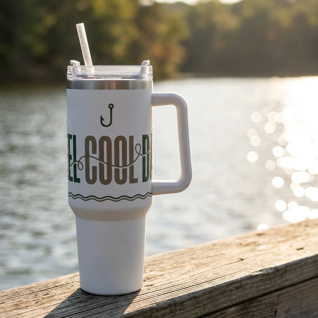 Reel Cool Fishing Dad Thermos Water Cup,  To Keep Water Cold/hot for Indoor or Outdoor Use,ideal Holiday Gift