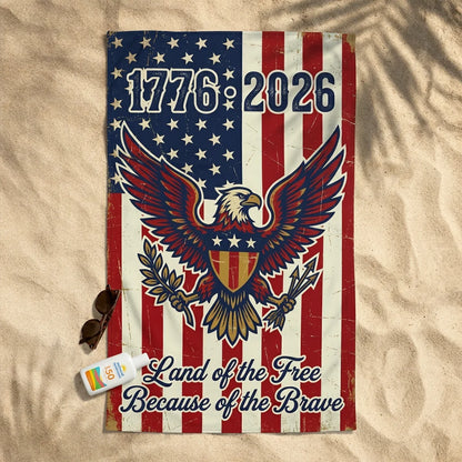 American Eagle Legacy Themed Beach Towel, Suitable For Beach, Swimming Pool, Vacation, Unique Holiday Gift