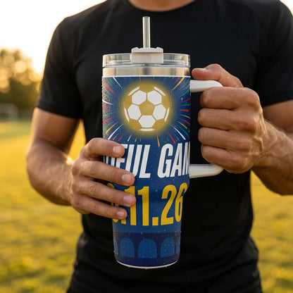 2026 Beautiful Game Kickoff Thermos-Wasserflasche, um Wasser kalt/heiß zu halten für den Innen- und Außenbereich, ideales Weihnachtsgeschenk